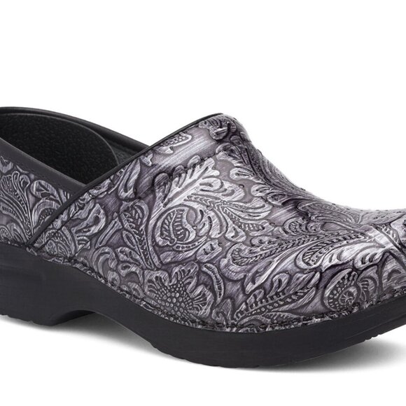 Dansko Leather Clogs. Size 39. Black/Gray. - Picture 1 of 4